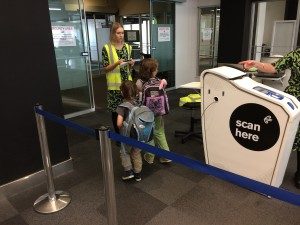 The kids at the Auckland Airport gate
