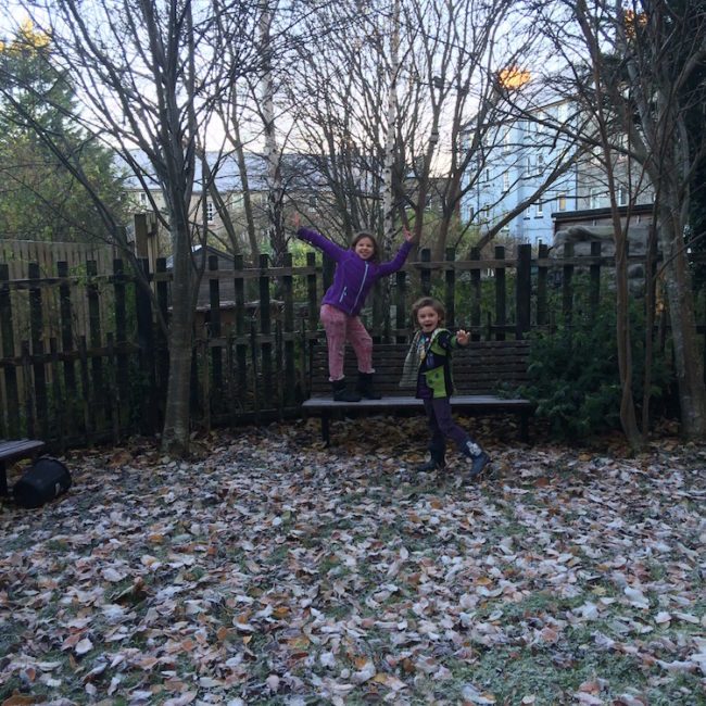 The kids in the backyard at Albert Street, Leith in Edinburgh