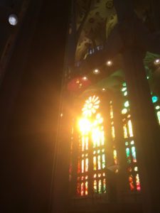 Stained glass windows at Sagrada Familia