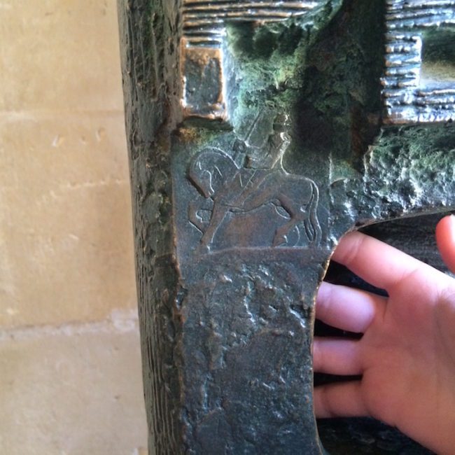 The knight on the door at Sagrada Familia, Barcelona