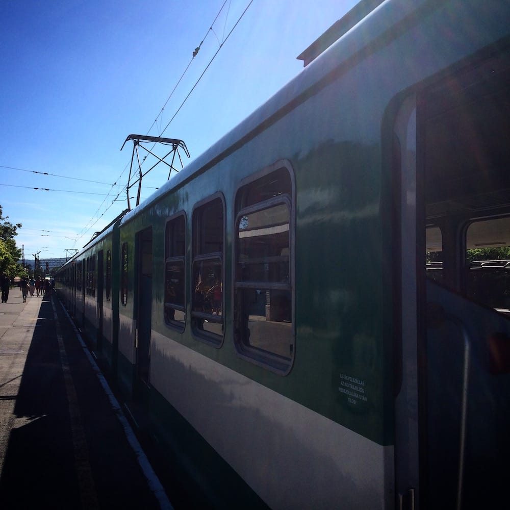 Our train leaving Szentendre for Budapest