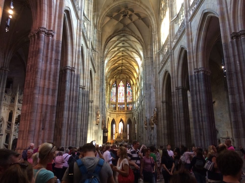 Inside St. Vitus Cathedral, Prague, lengthwise