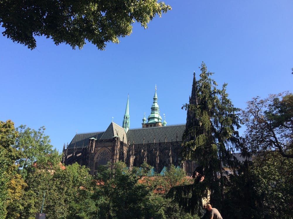 St. George's Basilica, next to St. Vitus, viewed from the Deer Reserve