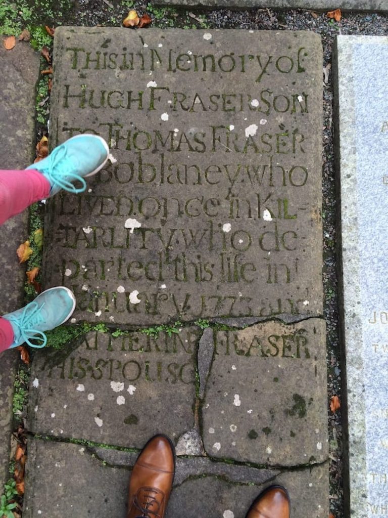 The priory church at Beauly, a flat gravestone