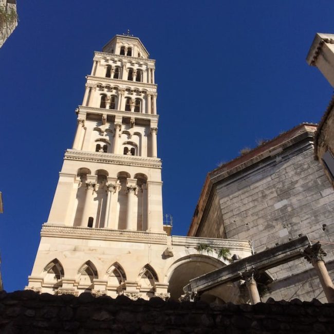 Another view of the bell tower at the Diocletian