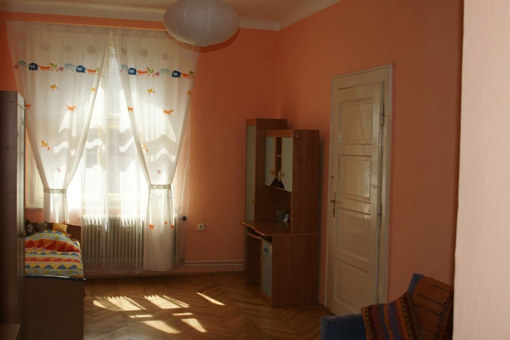 Our Prague apartment, the lounge/bedroom