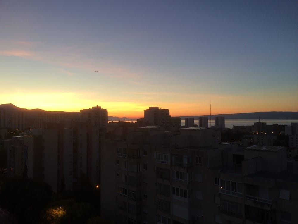 Our first sunrise in Split, seen from our 10th floor balcony