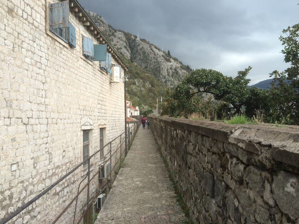 We walked along the bay-facing wall of the Kotor castle
