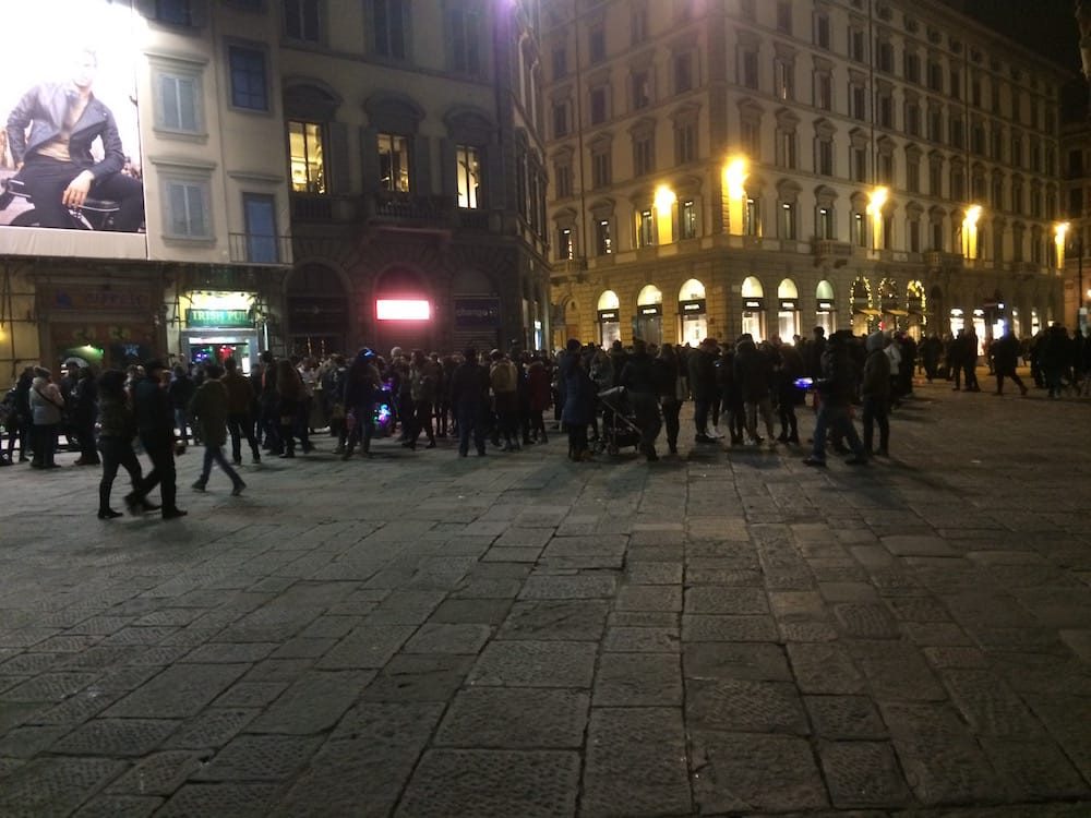 Piazza del Duomo had many people gathering, walking around