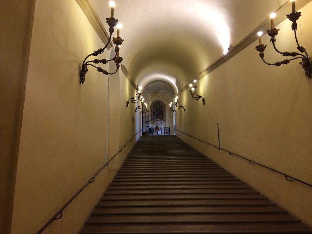 The stairs up to the gallery at Bologna City Hall