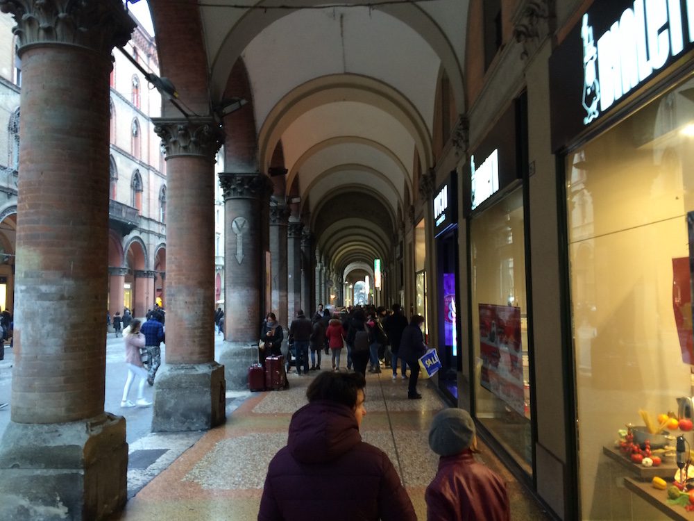 Walking back to our apartment from our day in Bologna