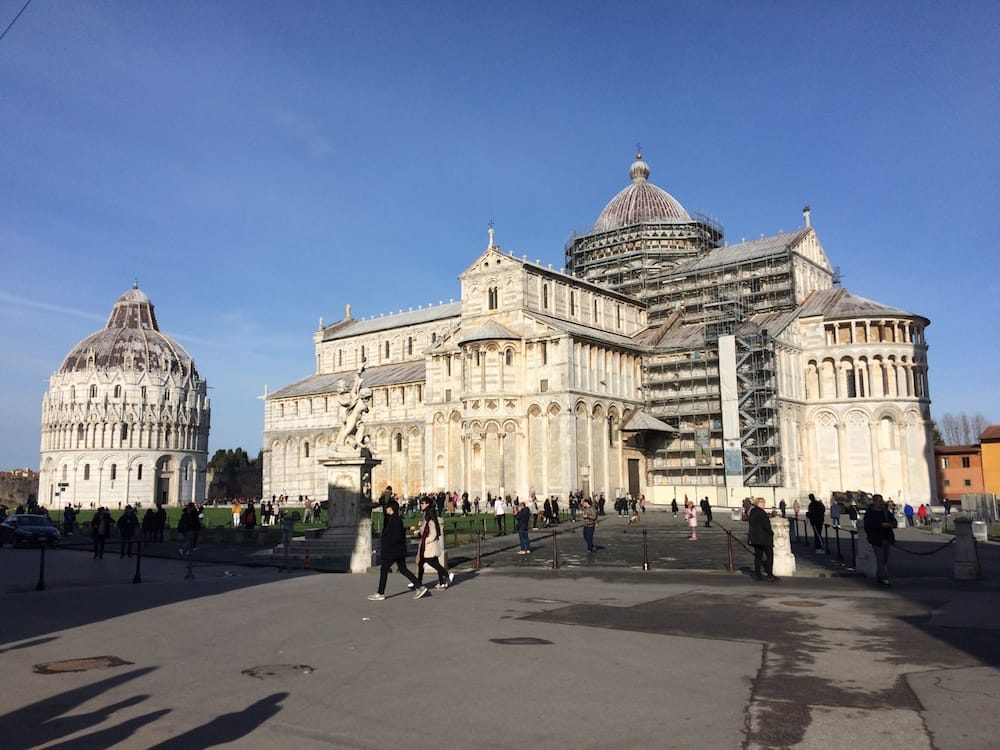 The church at Pisa, there's so much space around it you get a feel for how massive these structures are