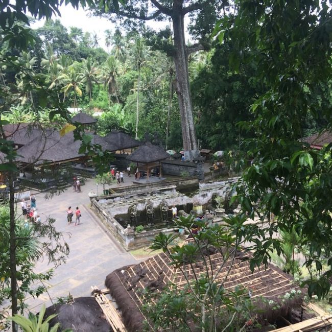 A view of the Elephant caves from the path above it