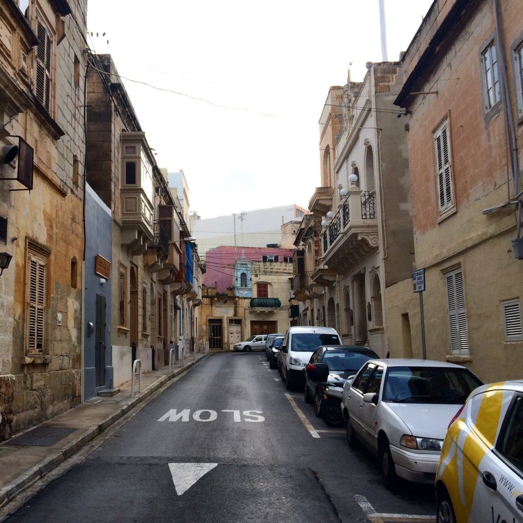 The walk up to Valletta from the ferry terminal