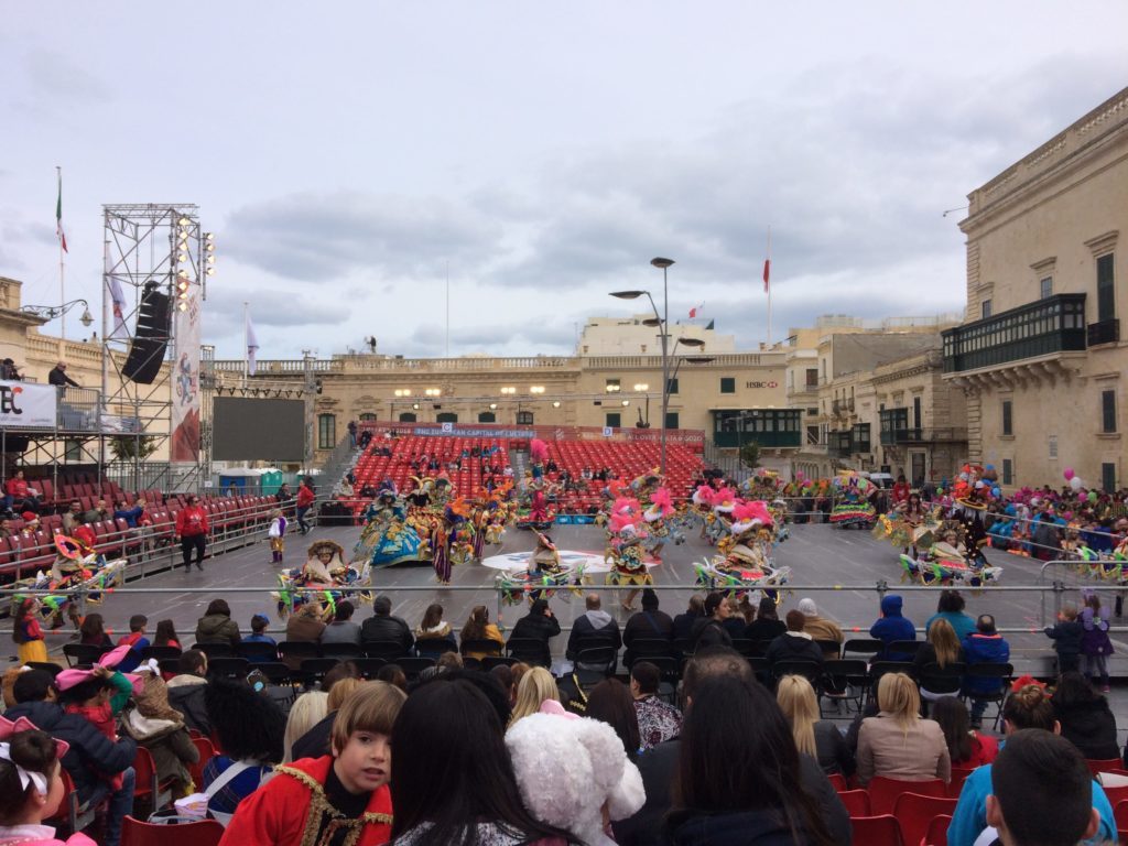 The Valletta Carnivale is groups of kids dressed up after a year of preparation