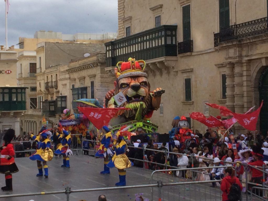 The floats at Valletta Carnivale are amazing, and tall!