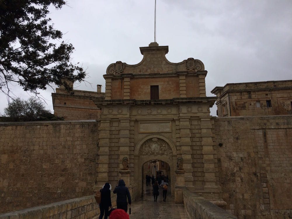 The main entrance to Mdina