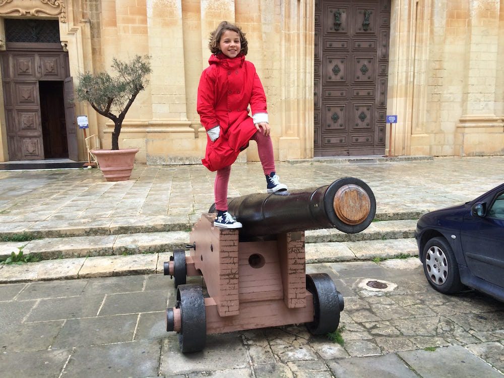 Daughter conquers St. Paul's Cathedral, Mdina