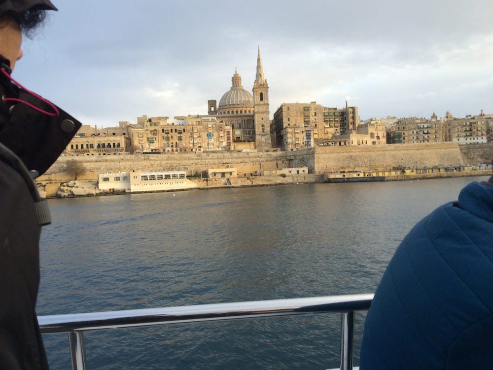 Passing Valletta on the way back home to Sliema from Gozo