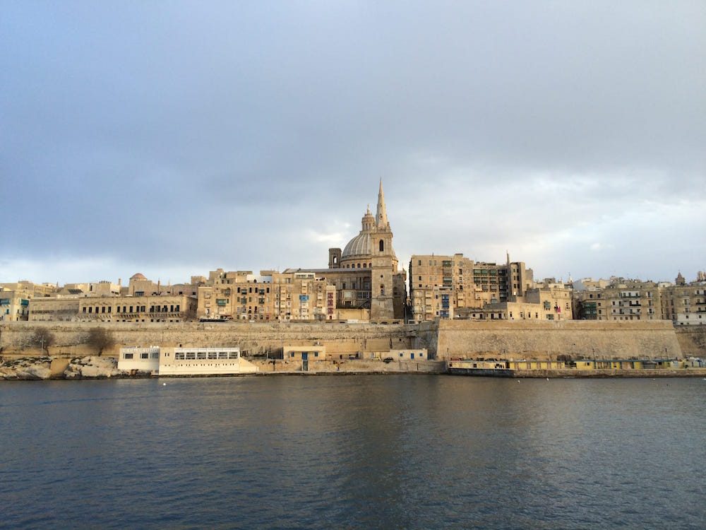 Passing Valletta on the way back home to Sliema from Gozo
