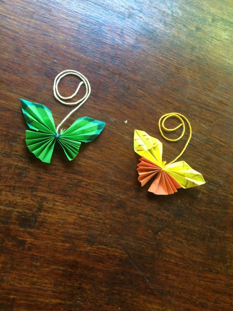 Ms. 11 made these super sweet origami butterflies!